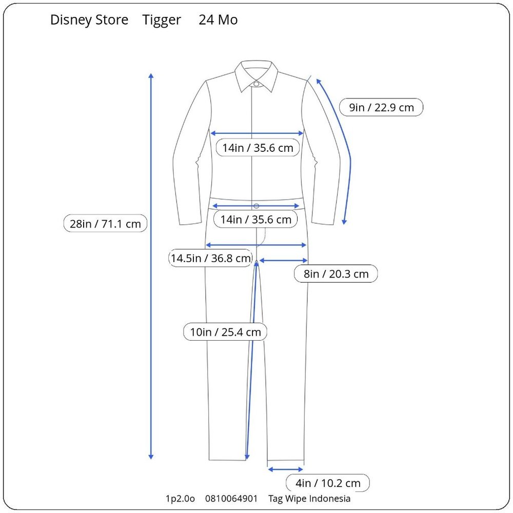 Disney Winnie the Pooh Tigger Costume Infant 24 Mo One Piece Halloween Hooded - Picture 10 of 10
